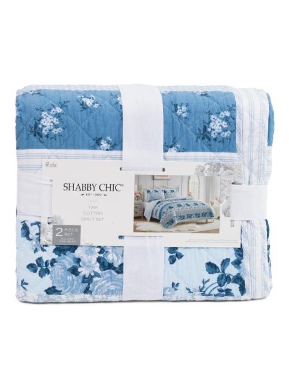 SHABBY CHIC Cotton Patchwork Quilt Set